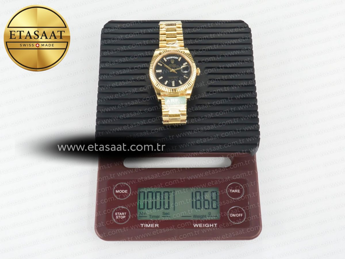 Rolex Day Date 228238 Steel Black Crystal Diamonds VR3255 - Görsel 33