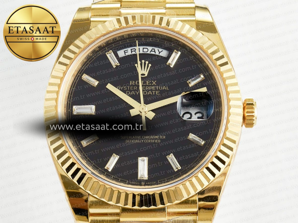 Rolex Day Date 228238 Steel Black Crystal Diamonds VR3255 - Görsel 4