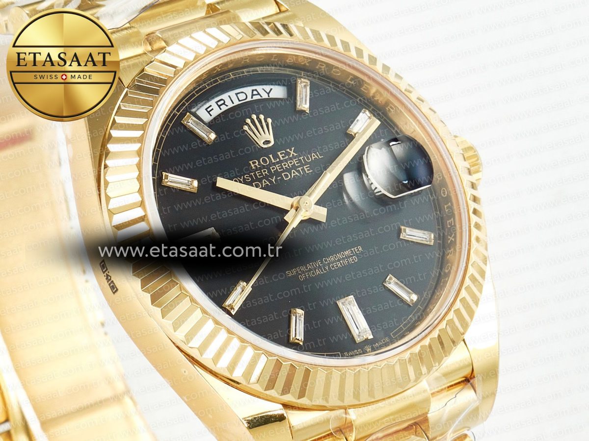 Rolex Day Date 228238 Steel Black Crystal Diamonds VR3255 - Görsel 5