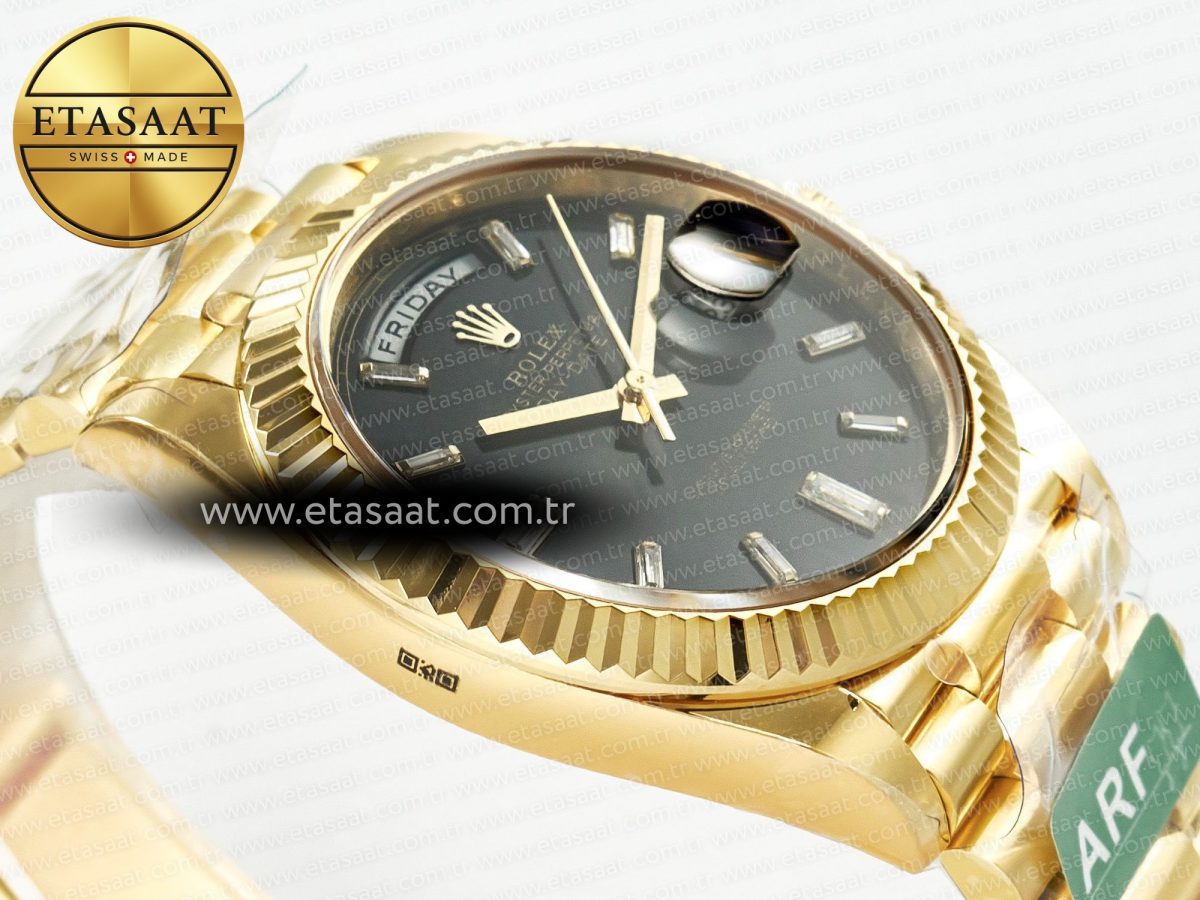 Rolex Day Date 228238 Steel Black Crystal Diamonds VR3255 - Görsel 7