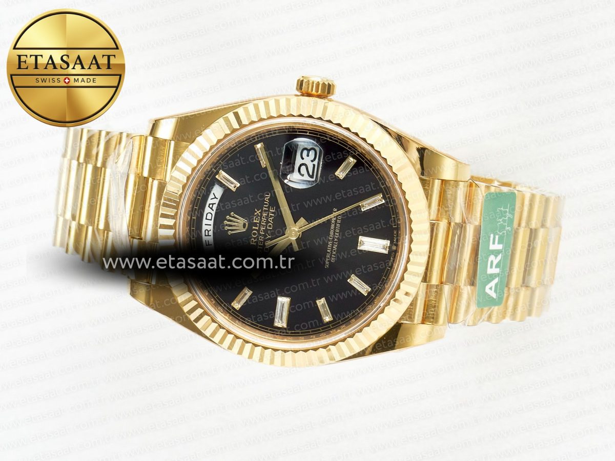 Rolex Day Date 228238 Steel Black Crystal Diamonds VR3255 - Görsel 9