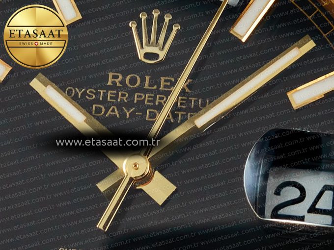 Day Date 40 228238 ARF 904L Steel Black Stick Dial on President Bracelet VR3255 - Görsel 11