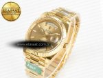 Day Date 40 228238 ARF 904L Steel Gold Stick Dial on President Bracelet VR3255
