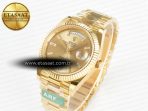Day Date 40 228238 ARF 904L Steel YG Crystal Diamonds Bezel on President Bracelet VR3255