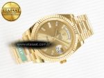 Day Date 40 228238 ARF 904L Steel YG Crystal Diamonds Bezel on President Bracelet VR3255 - Görsel 8