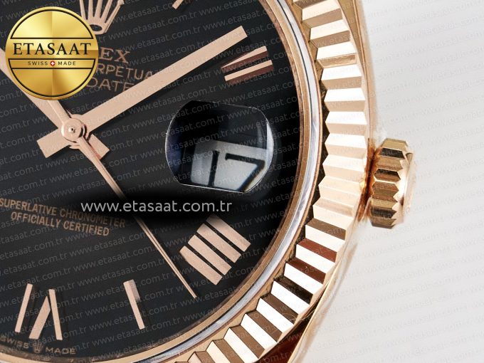 Day Date 40 RG 228235 ARF 1:1 Best Edition Black Roman Dial on President Bracelet VR3255 - Görsel 11