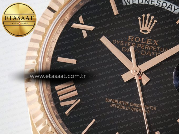 Day Date 40 RG 228235 ARF 1:1 Best Edition Black Roman Dial on President Bracelet VR3255 - Görsel 12