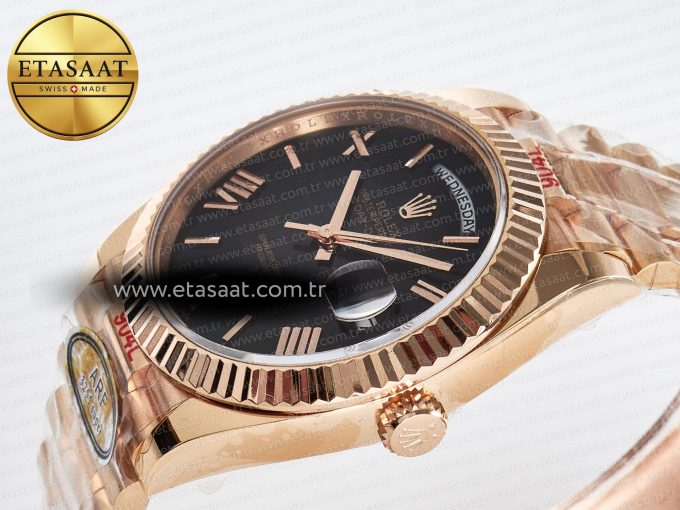 Day Date 40 RG 228235 ARF 1:1 Best Edition Black Roman Dial on President Bracelet VR3255 - Görsel 6