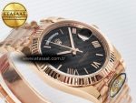 Day Date 40 RG 228235 ARF 1:1 Best Edition Black Roman Dial on President Bracelet VR3255 - Görsel 7