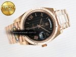 Day Date 40 RG 228235 ARF 1:1 Best Edition Black Roman Dial on President Bracelet VR3255 - Görsel 8
