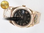 Day Date 40 RG 228235 ARF 1:1 Best Edition Black Roman Dial on President Bracelet VR3255 - Görsel 9