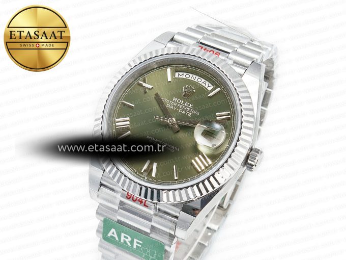 Day Date 40 SS 228239 ARF 1:1 Best Edition Green Roman Dial on President Bracelet VR3255 - Görsel 1