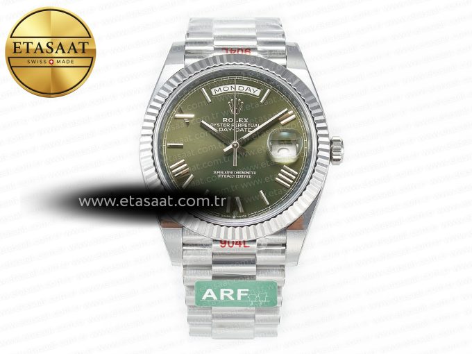 Day Date 40 SS 228239 ARF 1:1 Best Edition Green Roman Dial on President Bracelet VR3255 - Görsel 3