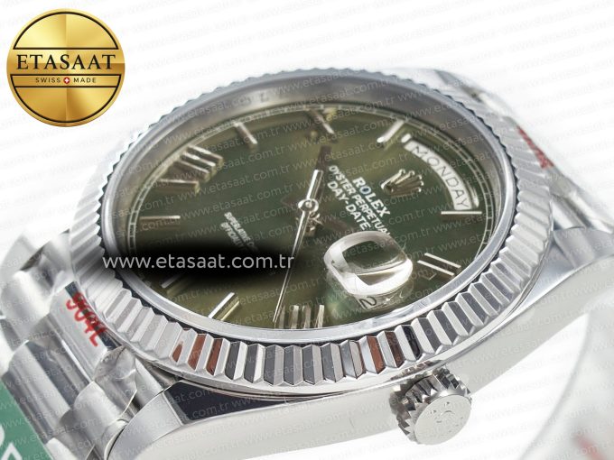 Day Date 40 SS 228239 ARF 1:1 Best Edition Green Roman Dial on President Bracelet VR3255 - Görsel 6