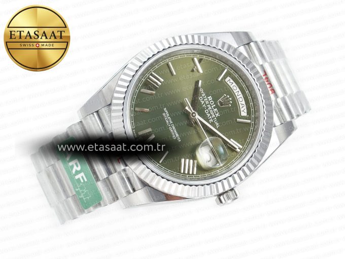 Day Date 40 SS 228239 ARF 1:1 Best Edition Green Roman Dial on President Bracelet VR3255 - Görsel 8