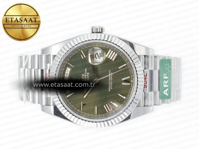 Day Date 40 SS 228239 ARF 1:1 Best Edition Green Roman Dial on President Bracelet VR3255 - Görsel 9