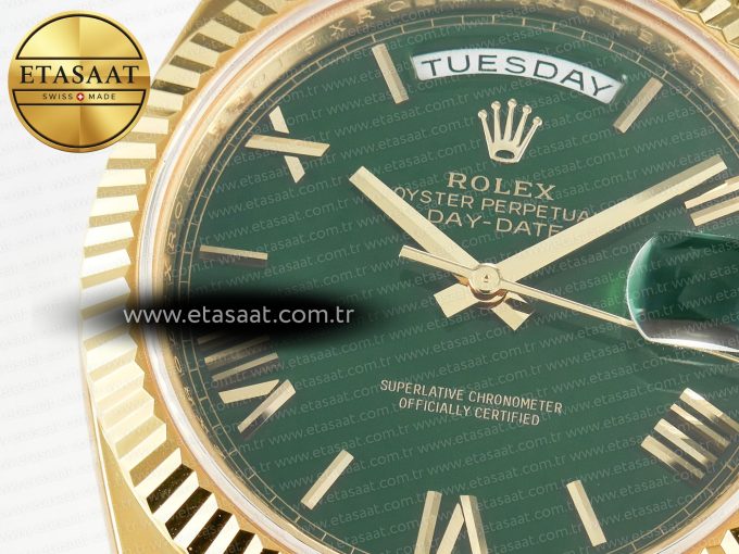 Day Date 40 YG 228238 ARF 1:1 Best Edition Green Roman Dial on President Bracelet VR3255 - Görsel 10