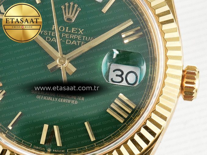 Day Date 40 YG 228238 ARF 1:1 Best Edition Green Roman Dial on President Bracelet VR3255 - Görsel 12