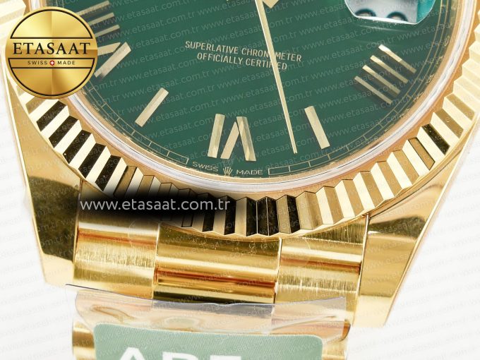 Day Date 40 YG 228238 ARF 1:1 Best Edition Green Roman Dial on President Bracelet VR3255 - Görsel 13