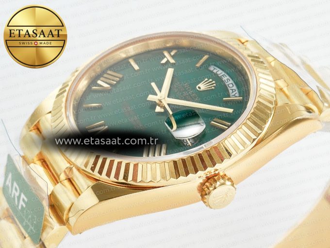 Day Date 40 YG 228238 ARF 1:1 Best Edition Green Roman Dial on President Bracelet VR3255 - Görsel 6