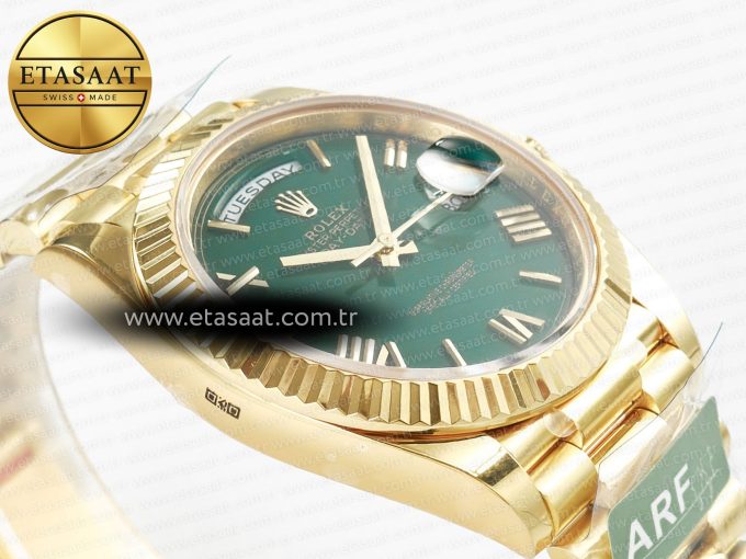 Day Date 40 YG 228238 ARF 1:1 Best Edition Green Roman Dial on President Bracelet VR3255 - Görsel 7