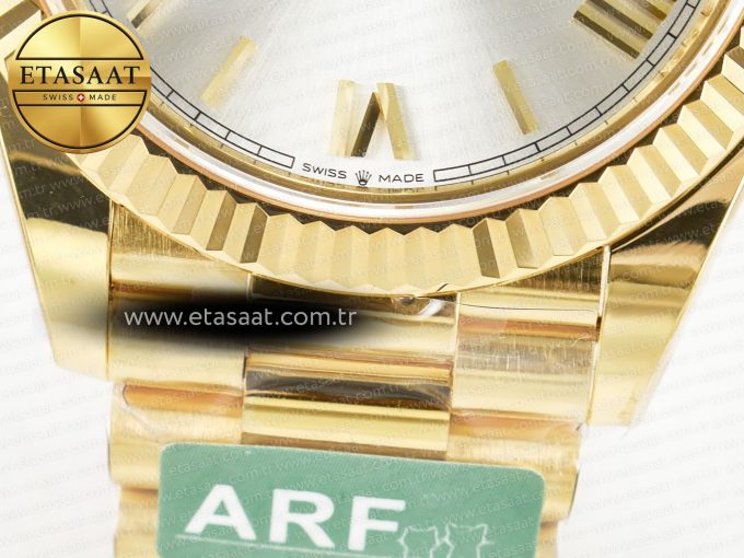 Day Date 40 YG 228238 ARF 1:1 Best Edition Silver Roman Dial on President Bracelet VR3255 - Görsel 13