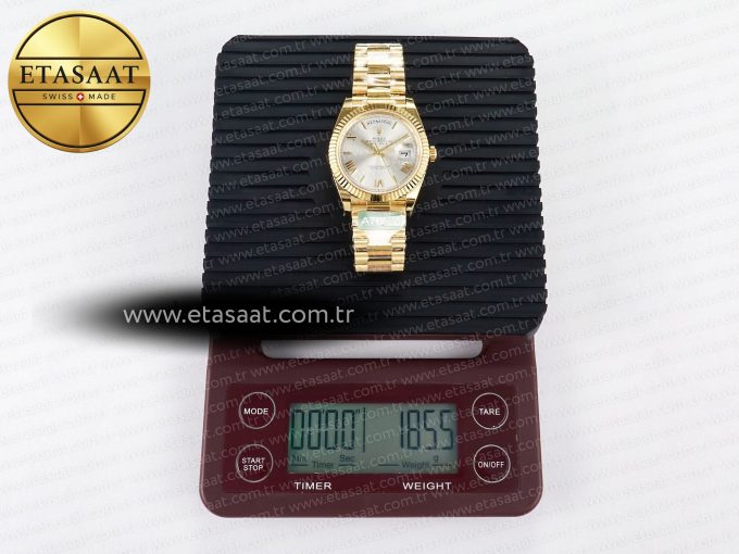 Day Date 40 YG 228238 ARF 1:1 Best Edition Silver Roman Dial on President Bracelet VR3255 - Görsel 33