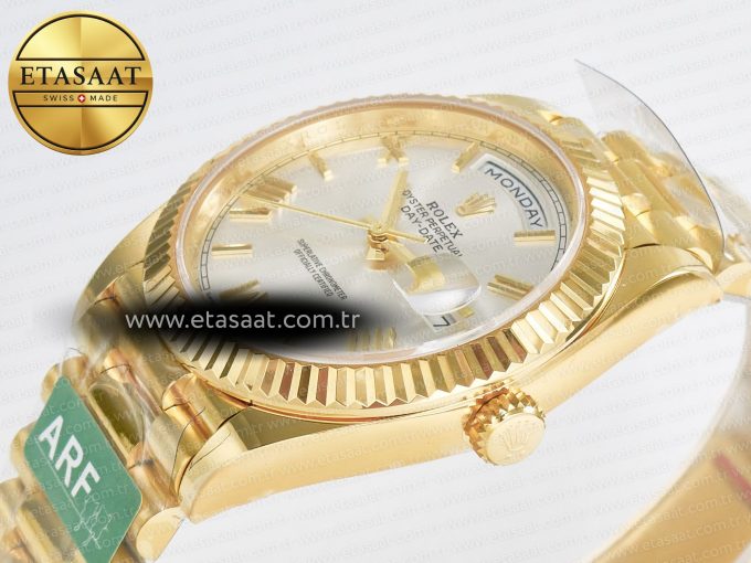 Day Date 40 YG 228238 ARF 1:1 Best Edition Silver Roman Dial on President Bracelet VR3255 - Görsel 6