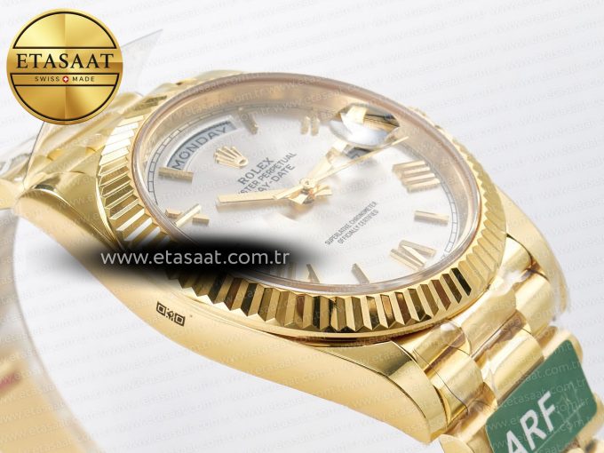 Day Date 40 YG 228238 ARF 1:1 Best Edition Silver Roman Dial on President Bracelet VR3255 - Görsel 7