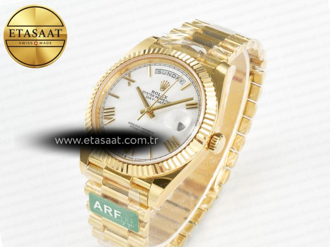 Day Date 40 YG 228238 ARF 1:1 Best Edition White Roman Dial on President Bracelet VR3255 - Görsel 2