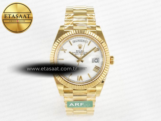 Day Date 40 YG 228238 ARF 1:1 Best Edition White Roman Dial on President Bracelet VR3255 - Görsel 3