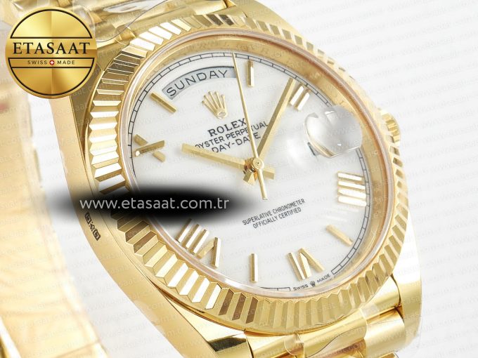 Day Date 40 YG 228238 ARF 1:1 Best Edition White Roman Dial on President Bracelet VR3255 - Görsel 5