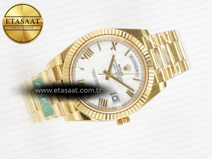 Day Date 40 YG 228238 ARF 1:1 Best Edition White Roman Dial on President Bracelet VR3255 - Görsel 8