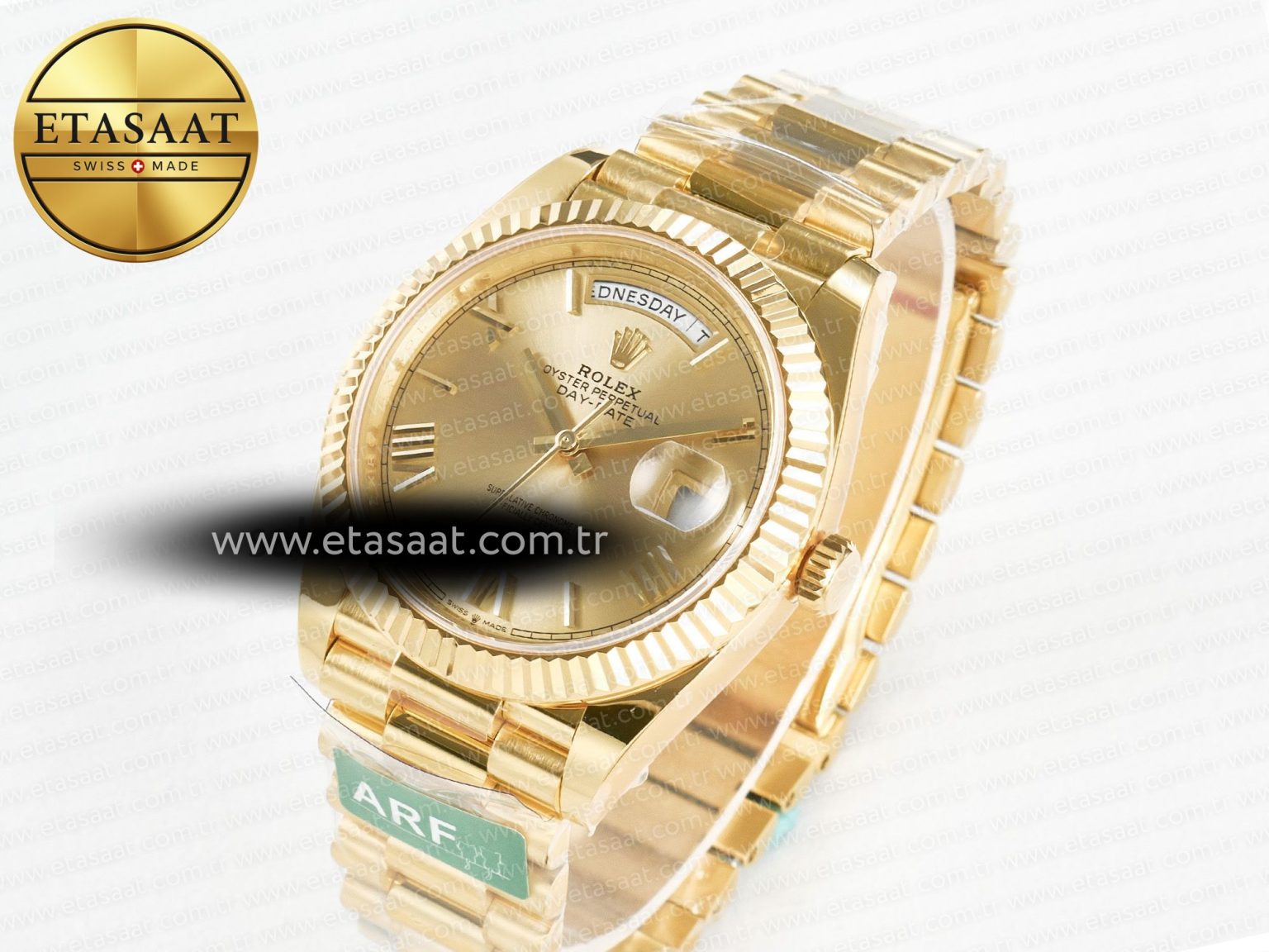 Day Date 40 YG 228238 ARF 1:1 Best Edition YG Roman Dial on President Bracelet VR3255 - Görsel 1