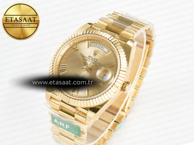 Day Date 40 YG 228238 ARF 1:1 Best Edition YG Roman Dial on President Bracelet VR3255 - Görsel 1