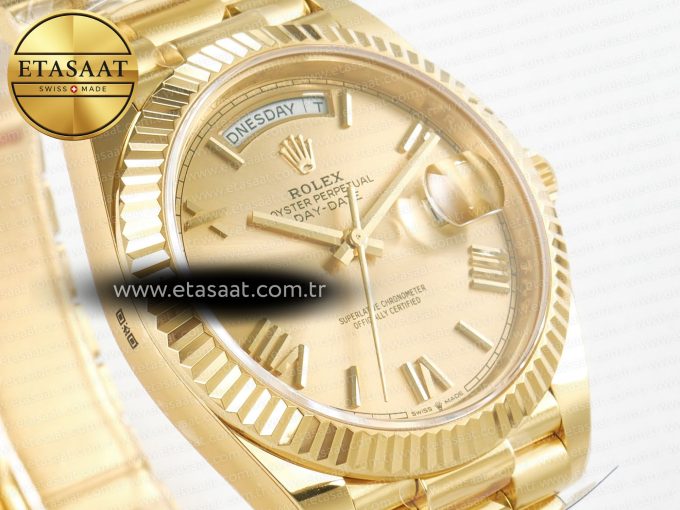 Day Date 40 YG 228238 ARF 1:1 Best Edition YG Roman Dial on President Bracelet VR3255 - Görsel 5