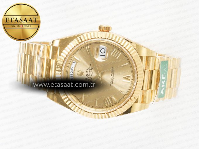 Day Date 40 YG 228238 ARF 1:1 Best Edition YG Roman Dial on President Bracelet VR3255 - Görsel 9