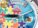 Daydate 128239 36mm Colour Jigsaw Puzzle SS QHF Best Edition Turquoise Blue Dial on SS President Bracelet A2834 - Görsel 10