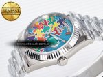 Daydate 128239 36mm Colour Jigsaw Puzzle SS QHF Best Edition Turquoise Blue Dial on SS President Bracelet A2834 - Görsel 6