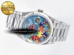 Daydate 128239 36mm Colour Jigsaw Puzzle SS QHF Best Edition Turquoise Blue Dial on SS President Bracelet A2834 - Görsel 9