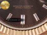 DayDate 40 228235 ARF 904L Steel Brown Crystal Diamonds Bezel on President Bracelet VR3255 - Görsel 12