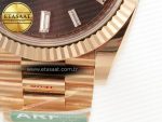 DayDate 40 228235 ARF 904L Steel Brown Crystal Diamonds Bezel on President Bracelet VR3255 - Görsel 13