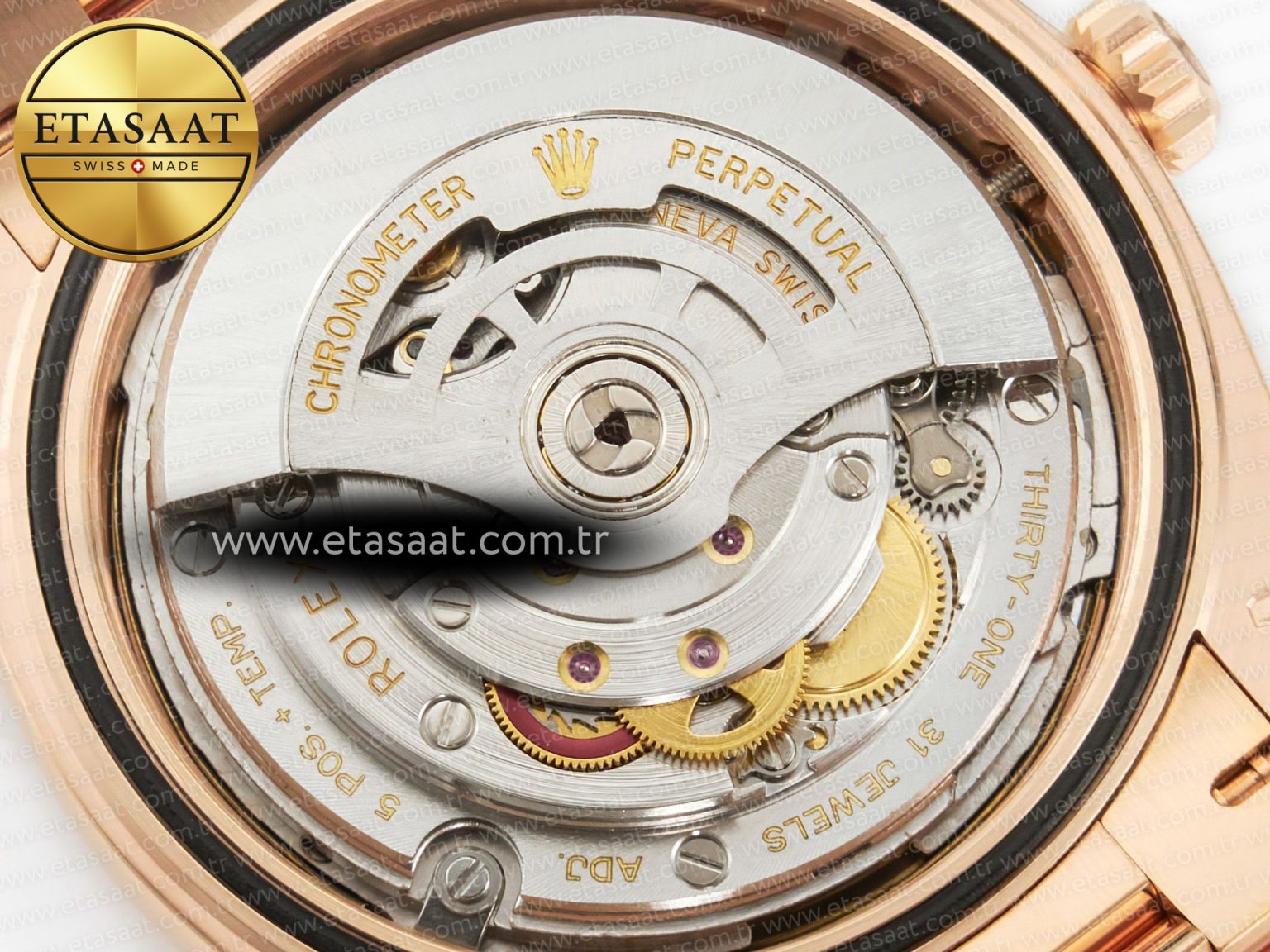 DayDate 40 228235 ARF 904L Steel Brown Crystal Diamonds Bezel on President Bracelet VR3255 - Görsel 20