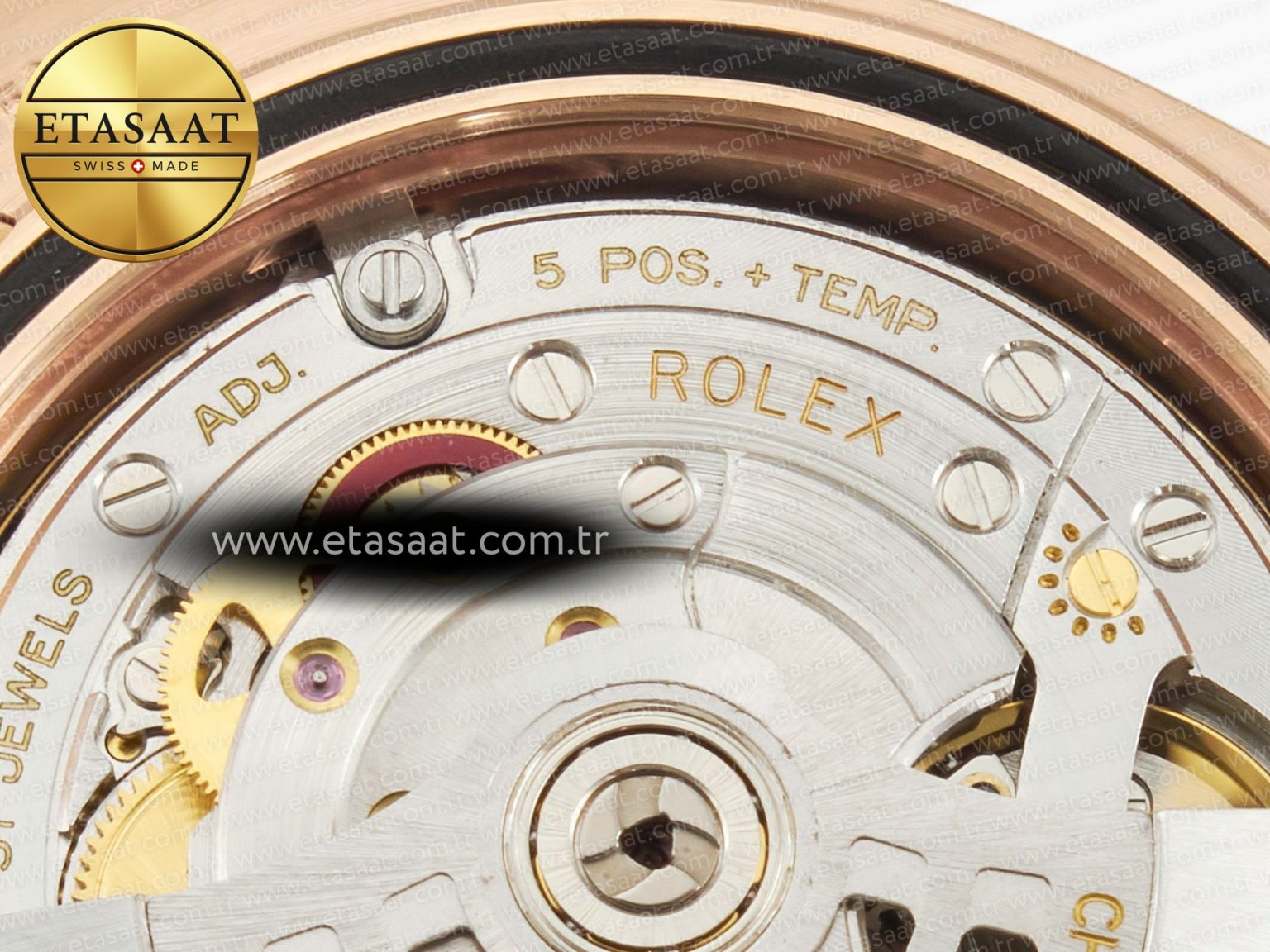 DayDate 40 228235 ARF 904L Steel Brown Crystal Diamonds Bezel on President Bracelet VR3255 - Görsel 24