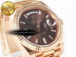 DayDate 40 228235 ARF 904L Steel Brown Crystal Diamonds Bezel on President Bracelet VR3255 - Görsel 5