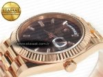 DayDate 40 228235 ARF 904L Steel Brown Crystal Diamonds Bezel on President Bracelet VR3255 - Görsel 6