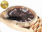 DayDate 40 228235 ARF 904L Steel Brown Crystal Diamonds Bezel on President Bracelet VR3255 - Görsel 7