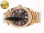 DayDate 40 228235 ARF 904L Steel Brown Crystal Diamonds Bezel on President Bracelet VR3255 - Görsel 9