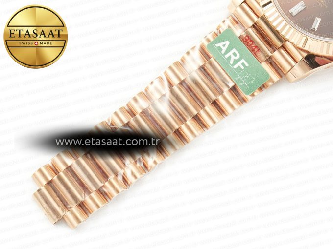 DayDate 40 228235 ARF 904L Steel Brown Stick Dial on President Bracelet VR3255 - Görsel 26