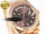 DayDate 40 228235 ARF 904L Steel Brown Stick Dial on President Bracelet VR3255 - Görsel 5